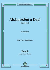 Ah, Love, but a Day!, Op.44 No.2, in e minor Vocal Solo & Collections sheet music cover